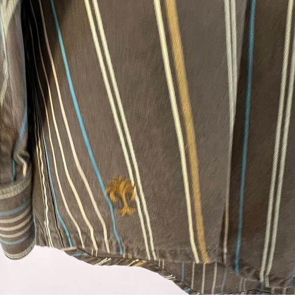 Tommy Bahama Shirt Mens L Large Silk Brown Striped Long Sleeve Button Up Casual - Picture 2 of 4